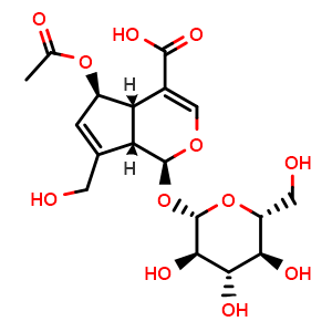 Chemical structure of 6-O-Acetylscandoside , CAS 118292-15-2, AChemBlock X191376