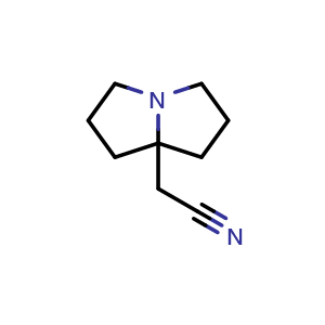Chemical structure of 2-(Hexahydro-1H-pyrrolizin-7a-yl)acetonitrile , CAS 78449-75-9, AChemBlock X191379