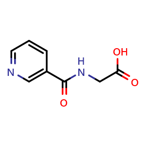 Chemical structure of 2-(Nicotinamido)acetic acid , CAS 583-08-4, AChemBlock X191383