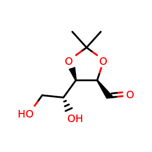 Chemical structure of 2,3-O-Isopropylidene-D-ribose , CAS 13199-25-2, AChemBlock X191385
