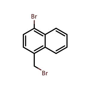 Chemical structure of 1-Bromo-4-(bromomethyl)naphthalene , CAS 79996-99-9, AChemBlock X191394