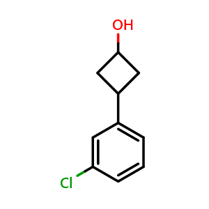 Chemical structure of 3-(3-Chlorophenyl)cyclobutanol , CAS 1178487-43-8, AChemBlock X191403