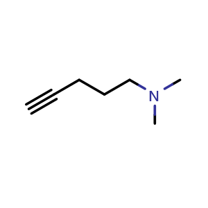 Chemical structure of N,N-Dimethyl-4-pentyn-1-amine , CAS 41006-87-5, AChemBlock X191406