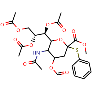Methyl 5-Acetamido-7,8,9-tri-O-acetyl-5-N,4-O-carbonyl-3,5-dideoxy-2-S-phenyl-2-thio-D-glycero-beta-D-galacto-2-nonulopyranosylonate