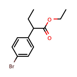 Chemical structure of Ethyl 2-(4-Bromophenyl)butyrate , CAS 943742-86-7, AChemBlock X191446