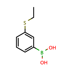 Chemical structure of 3-(Ethylthio)phenylboronic acid , CAS 870718-05-1, AChemBlock X191470