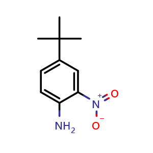 Chemical structure of 4-tert-Butyl-2-nitroaniline , CAS 6310-19-6, AChemBlock X191473