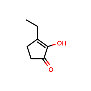 Chemical structure of 3-Ethyl-2-hydroxy-2-cyclopentenone , CAS 21835-01-8, AChemBlock X191485