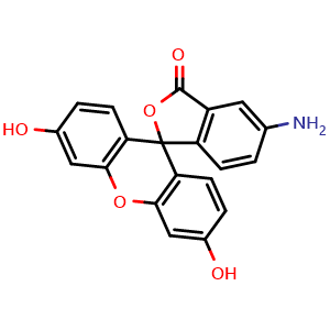 Chemical structure of 5-Aminofluorescein , CAS 3326-34-9, AChemBlock X191487