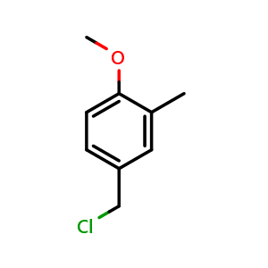 Chemical structure of 4-Methoxy-3-methylbenzyl Chloride , CAS 60736-71-2, AChemBlock X191494
