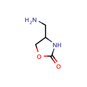 Chemical structure of 4-(Aminomethyl)-2-oxazolidinone , CAS 166395-15-9, AChemBlock X191505