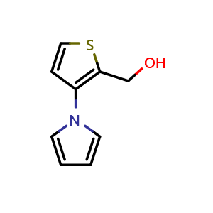 Chemical structure of 3-(1-Pyrrolyl)thiophene-2-methanol , CAS 107073-27-8, AChemBlock X191508