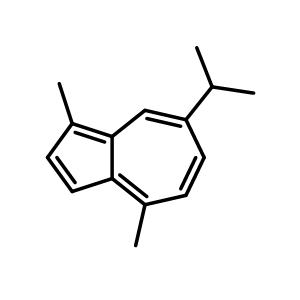 Chemical structure of 7-Isopropyl-1,4-dimethylazulene , CAS 489-84-9, AChemBlock X191517