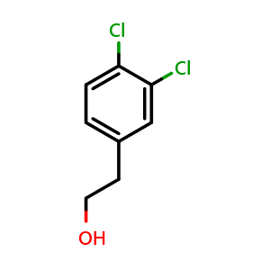 Chemical structure of 3,4-Dichlorophenethyl Alcohol , CAS 35364-79-5, AChemBlock X191529