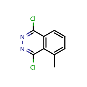 Chemical structure of 1,4-Dichloro-5-methylphthalazine , CAS 678193-44-7, AChemBlock X191534