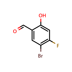Chemical structure of 5-Bromo-4-fluorosalicylaldehyde , CAS 399-00-8, AChemBlock X191538
