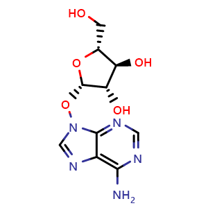 Chemical structure of Adenine 9-beta-D-arabinofuranoside , CAS 5536-17-4, AChemBlock X191539