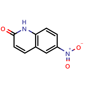 Chemical structure of 6-Nitro-1,2-dihydroquinolin-2-one , CAS 64495-55-2, AChemBlock X191554
