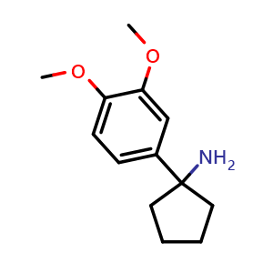 Chemical structure of 1-(3,4-Dimethoxyphenyl)cyclopentanamine , CAS 1017388-35-0, AChemBlock X191561