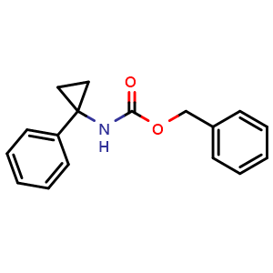 Chemical structure of N-Cbz-1-phenylcyclopropanamine , CAS 1324000-40-9, AChemBlock X191565