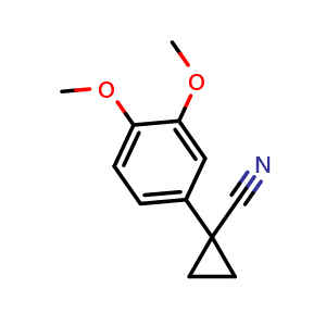 Chemical structure of 1-(3,4-Dimethoxyphenyl)cyclopropanecarbonitrile , CAS 20802-15-7, AChemBlock X191567