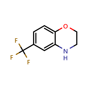 Chemical structure of 6-(Trifluoromethyl)-3,4-dihydro-2H-1,4-benzoxazine , CAS 347-40-0, AChemBlock X191596
