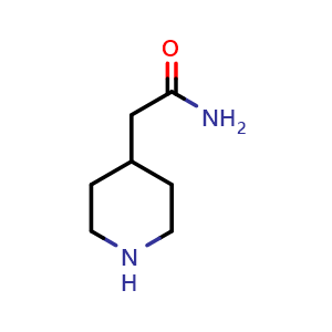 Chemical structure of 2-(4-Piperidyl)acetamide , CAS 184044-10-8, AChemBlock X191606