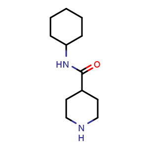 Chemical structure of N-Cyclohexylpiperidine-4-carboxamide , CAS 63214-55-1, AChemBlock X191609