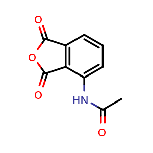 Chemical structure of 4-Acetamido-1,3-isobenzofurandione , CAS 6296-53-3, AChemBlock X191614