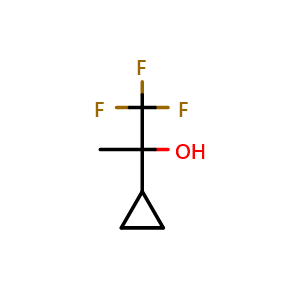 Chemical structure of 2-Cyclopropyl-1,1,1-trifluoro-2-propanol , CAS 1247678-41-6, AChemBlock X191625