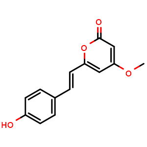 Chemical structure of p-Hydroxy-5,6-dehydrokawain , CAS 39986-86-2, AChemBlock X191631
