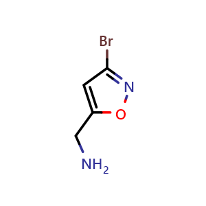 Chemical structure of (3-Bromoisoxazol-5-yl)methanamine , CAS 2763-93-1, AChemBlock X191638