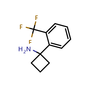 Chemical structure of 1-[2-(Trifluoromethyl)phenyl]cyclobutanamine , CAS 1314785-94-8, AChemBlock X191653