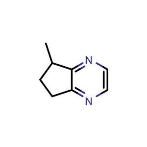 Chemical structure of 5-Methyl-6,7-dihydro-5H-cyclopentapyrazine , CAS 23747-48-0, AChemBlock X191656