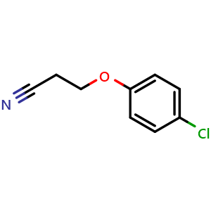 Chemical structure of 3-(4-Chlorophenoxy)propanenitrile , CAS 46125-42-2, AChemBlock X191671