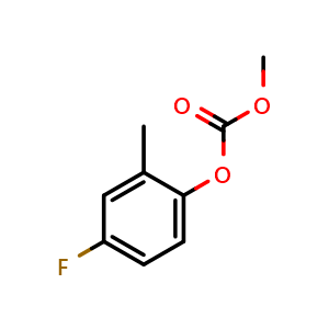 Chemical structure of 4-Fluoro-2-methylphenyl Methoxyformate , CAS 122455-86-1, AChemBlock X191694
