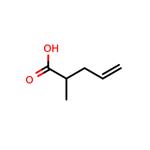 Chemical structure of 2-Methyl-4-pentenoic acid , CAS 1575-74-2, AChemBlock X191706