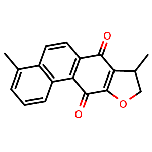 Chemical structure of 4,8-Dimethyl-8,9-dihydrophenanthro[3,2-b]furan-7,11-dione , CAS 20958-18-3, AChemBlock X191722