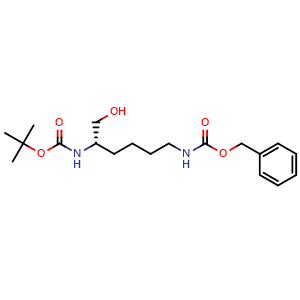 Chemical structure of Nalpha-Boc-Nepsilon-Cbz-L-lysinol , CAS 82689-20-1, AChemBlock X191732