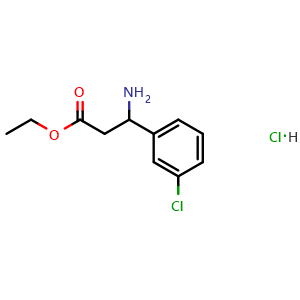 Chemical structure of Ethyl 3-Amino-3-(3-chlorophenyl)propanoate hydrochloride , CAS 188815-45-4, AChemBlock X191737