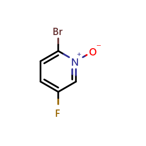 Chemical structure of 2-Bromo-5-fluoropyridine 1-Oxide , CAS 935534-39-7, AChemBlock X191740