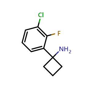 Chemical structure of 1-(3-Chloro-2-fluorophenyl)cyclobutanamine , CAS 1314765-37-1, AChemBlock X191748