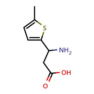 Chemical structure of 3-Amino-3-(5-methyl-2-thienyl)propionic acid , CAS 98593-60-3, AChemBlock X191761