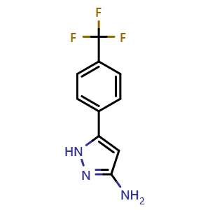 Chemical structure of 3-Amino-5-[4-(trifluoromethyl)phenyl]-1H-pyrazole , CAS 130599-34-7, AChemBlock X191763