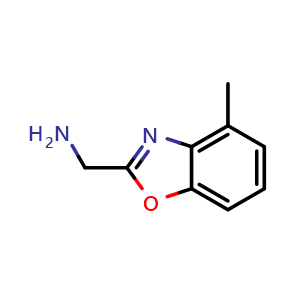 Chemical structure of 4-Methylbenzoxazole-2-methanamine , CAS 1177323-15-7, AChemBlock X191775