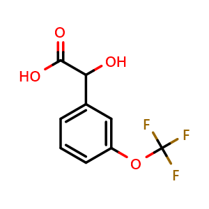 Chemical structure of 3-(Trifluoromethoxy)mandelic acid , CAS 1214378-55-8, AChemBlock X191777