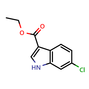 Chemical structure of Ethyl 6-Chloroindole-3-carboxylate , CAS 100821-50-9, AChemBlock X191779