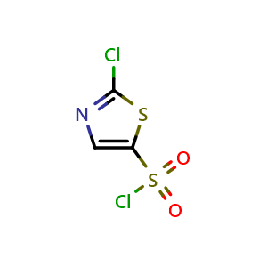 Chemical structure of 2-Chloro-1,3-thiazole-5-sulfonyl Chloride , CAS 88917-11-7, AChemBlock X191785