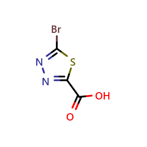Chemical structure of 5-Bromo-1,3,4-thiadiazole-2-carboxylic acid , CAS 933716-45-1, AChemBlock X191803