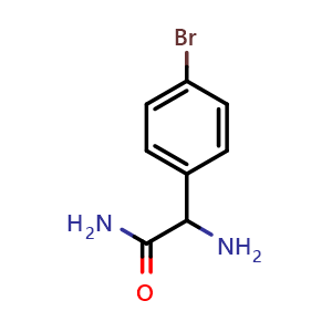 Chemical structure of 2-amino-2-(4-bromophenyl)acetamide , CAS 950651-22-6, AChemBlock X191807